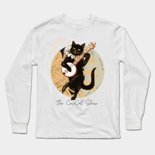 Black Cat Playing Banjo Long Sleeve T-Shirt